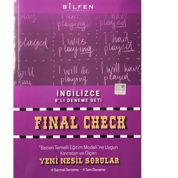 Bilfen Yayınları 8. Sınıf İngilizce Son Kontrol 8'li Deneme Seti