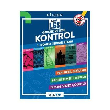 Bilfen Yayınları - 8. Sınıf LGS 1. Dönem Gerçek ve Son Kontrol Tekrar Kitabı