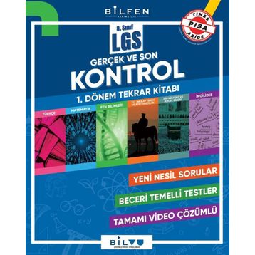 Bilfen Yayınları - 8. Sınıf LGS 1. Dönem Gerçek ve Son Kontrol Tekrar Kitabı