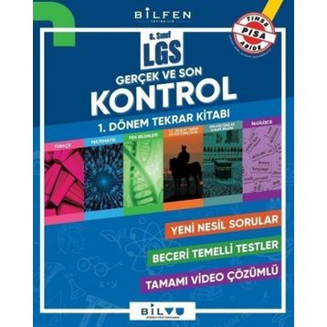 Bilfen Yayınları - 8. Sınıf LGS 1. Dönem Gerçek ve Son Kontrol Tekrar Kitabı