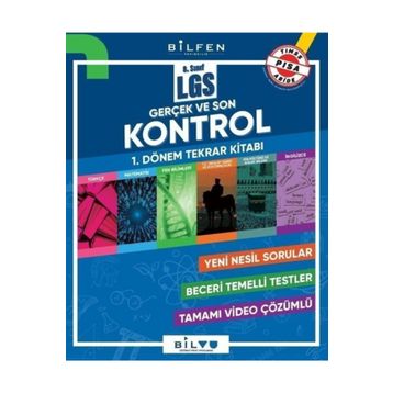 Bilfen Yayınları - 8. Sınıf LGS 1. Dönem Gerçek ve Son Kontrol Tekrar Kitabı