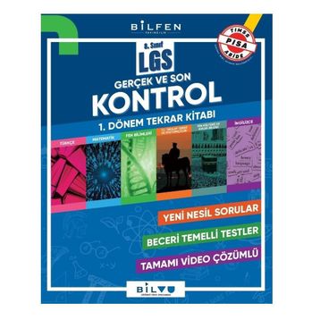 Bilfen Yayınları - 8. Sınıf LGS 1. Dönem Gerçek ve Son Kontrol Tekrar Kitabı