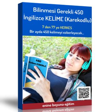 Bilinmesi Gerekli 450 İngilizce Kelime Karekodlu Spiralli Kitap Enine Boyuna Eğitim