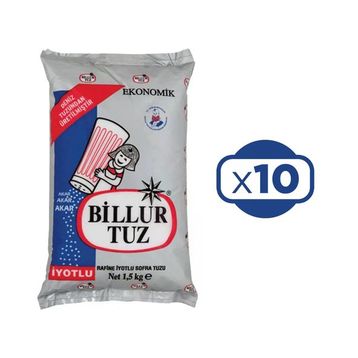 Billur 1.5 kg Rafine İyotlu Tuz (10 adet)