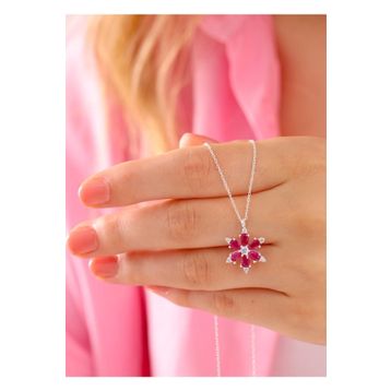 Bilsen Store 925 Ayar Gümüş Unutma Beni Çiçeği Kolye