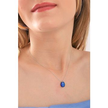 Bilsen Store 925 Ayar Renk Değiştiren Damla His Taşlı Kadın Gümüş Kolye
