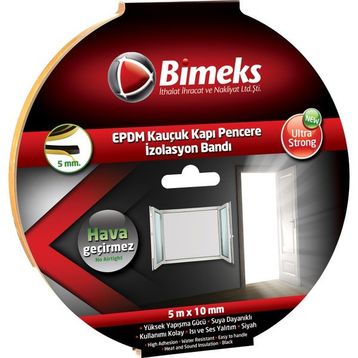 Bimeks Siyah 5 mm Kauçuk Kapı Pencere Bandı