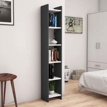 Bimossa W1030 Hüma 28.6 cm Antrasit/Beyaz Kitaplık