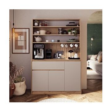 Bimossa Y3120 Alba 120 cm Krem Kumtaşı Sepet Kasalı Mutfak Dolabı