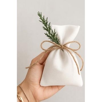 Bimotif Bağcıklı 10x15 cm 10 Adet Düz Beyaz Ham Bez Kese