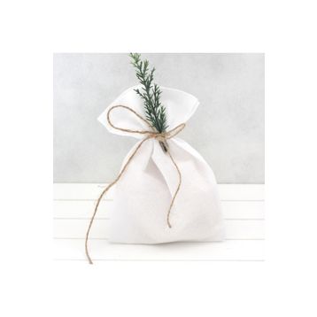 Bimotif Bağcıklı 10x15 cm 10 Adet Düz Beyaz Ham Bez Kese