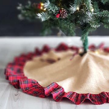 Bimotif Ekose 90 cm Yılbaşı Çam Ağacı Örtüsü