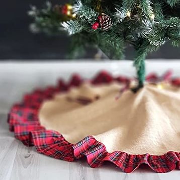 Bimotif Ekose 90 cm Yılbaşı Çam Ağacı Örtüsü