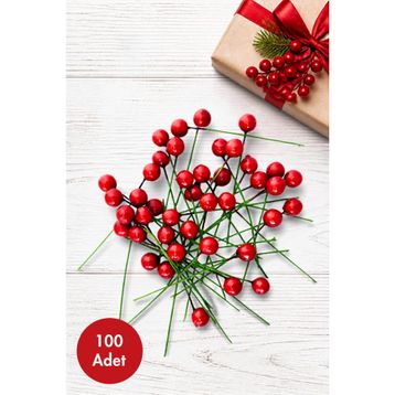 Bimotif Mini Telli Berry Kırmızı 100 Adet Süs