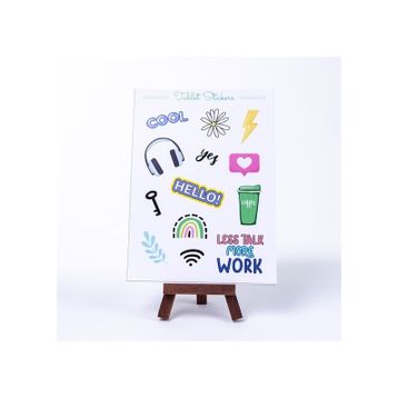 Bimotif Work A5 2 Sayfa Renkli Şekilli Tablet Sticker Seti