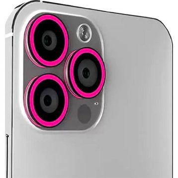 Binano iPhone 12 Pro Max Fosforlu Pembe Kamera Koruyucu