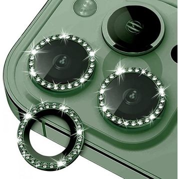 Binano iPhone 13 13 Mini Taşlı Yeşil Kamera Koruyucu