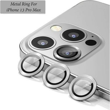 Binano iPhone 13 Pro-13 Pro Max Metal Ring Gri Kamera Koruyucu