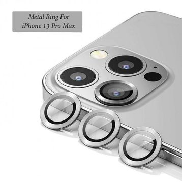 Binano iPhone 13 Pro-13 Pro Max Metal Ring Gri Kamera Koruyucu