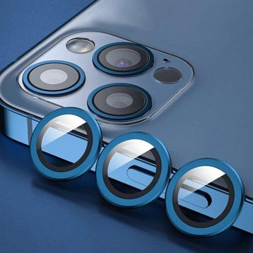 Binano iPhone 13 Pro-13 Pro Max Metal Ring Mavi Kamera Koruyucu