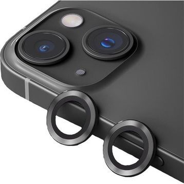 Binano iPhone 14-14 Plus Metal Ring Siyah Kamera Koruyucu