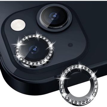 Binano iPhone 14-14 Plus Taşlı Siyah Kamera Koruyucu
