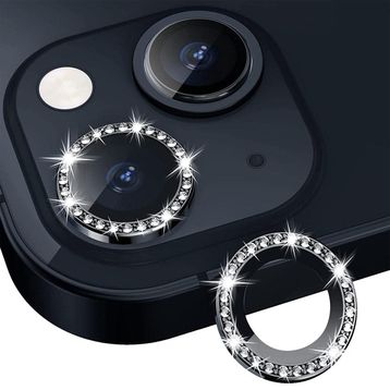Binano iPhone 14-14 Plus Taşlı Siyah Kamera Koruyucu