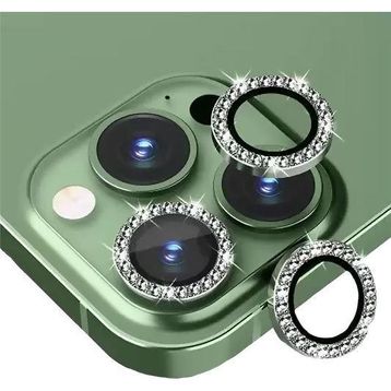 Binano iPhone 14 Pro 14 Pro Max Taşlı Koyu Yeşil Kamera Koruyucu