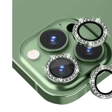 Binano iPhone 14 Pro 14 Pro Max Taşlı Koyu Yeşil Kamera Koruyucu