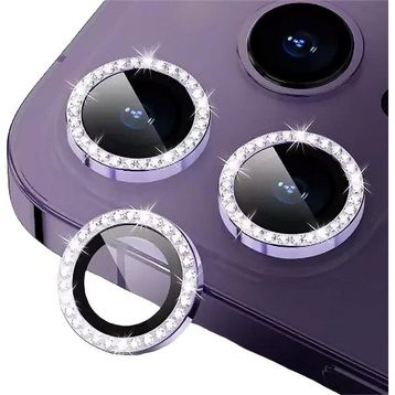 Binano iPhone 14 Pro 14 Pro Max Taşlı Mor Kamera Koruyucu