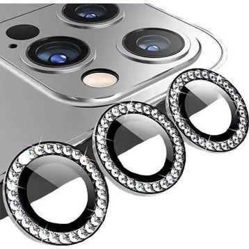 Binano iPhone 14 Pro 14 Pro Max Taşlı Siyah Kamera Koruyucu