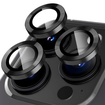 Binano iPhone 15 Pro-15 Pro Max Metal Ring Siyah Kamera Koruyucu