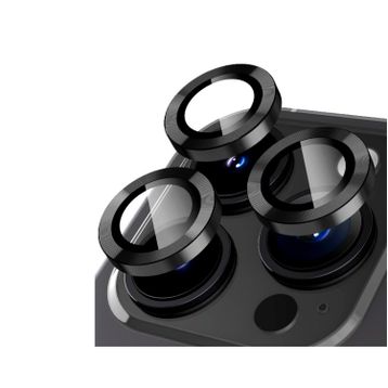 Binano iPhone 15 Pro-15 Pro Max Metal Ring Siyah Kamera Koruyucu