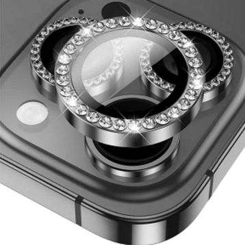 Binano iPhone 15 Pro-15 Pro Max Taşlı Siyah Kamera Koruyucu
