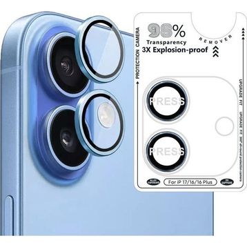 Binano iPhone 17-16-16 Plus Safir Mavi Kamera Koruyucu