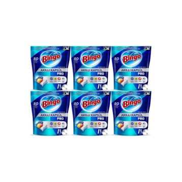 Bingo 300 Adet Limon Kokulu Akıllı Kapsül Pro Bulaşık Makinesi Deterjanı Tableti