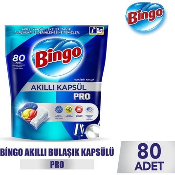 Bingo Akıllı Kapsül Pro 80 Adet Bulaşık Makinesi Tableti