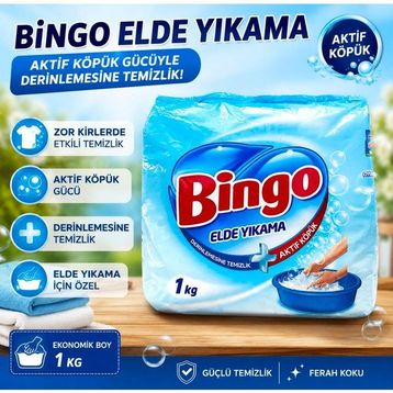 Bingo Elde Yıkama 1 kg Toz Deterjan (10 adet)