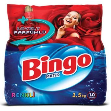 Bingo Matik 1.5 kg Renkliler 10 Yıkama Toz Çamaşır Deterjanı