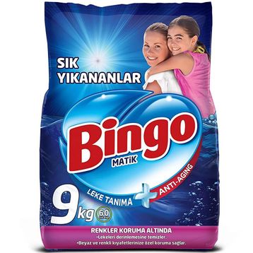 Bingo Matik Sık Yıkananlar 9 kg Toz Çamaşır Deterjanı