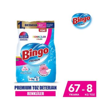 Bingo Premium Renkliler 7+1 kg Toz Deterjan