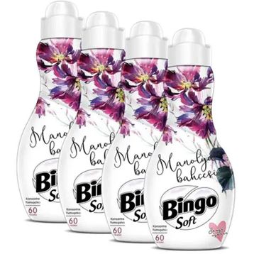 Bingo Soft Manolya Konsantre 1440 ml Ekonomi Paketi 4'lü Çamaşır Yumuşatıcısı