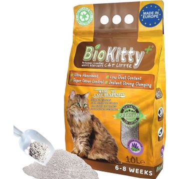 Bio Kitty 10 lt Lavantali İnce Taneli Bentonit Topaklanan Kedi Kumu