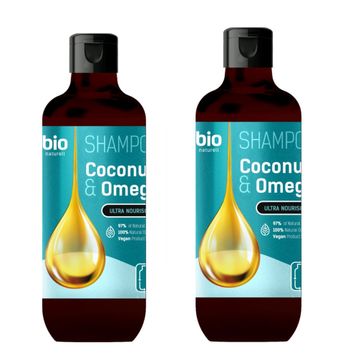 Bio Naturell 2x355 ml %97 Organik Coconut Oil Omega 3 Besleyici Şampuan