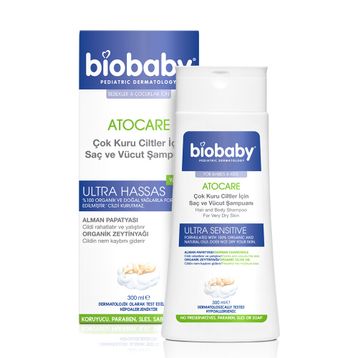Biobaby 300 ml Kuru Ciltler için Bebek Saç ve Vücut Şampuanı