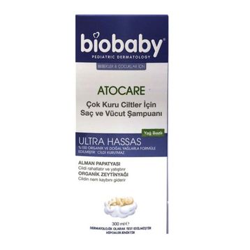 Biobaby 300 ml Kuru Ciltler için Bebek Saç ve Vücut Şampuanı