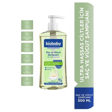 Biobaby Ultra Hassas 500 ml Bebek Saç ve Vücut Şampuanı