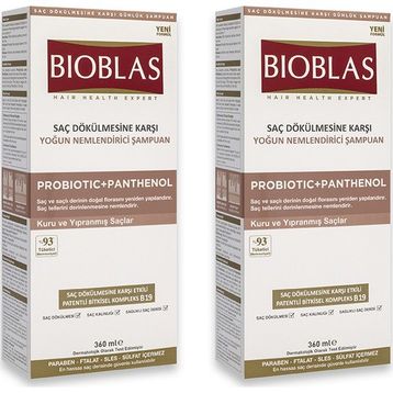 Bioblas 360 ml x 2 Adet Probiotic + Panthenol Yoğun Nemlendirici Şampuanı