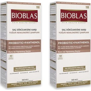 Bioblas 360 ml x 2 Adet Probiotic + Panthenol Yoğun Nemlendirici Şampuanı