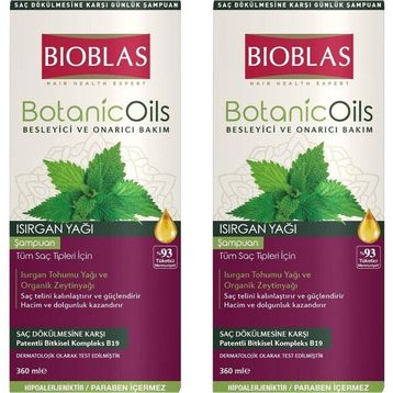 Bioblas Botanic Oils Isırgan Yağlı 2x360 ml Şampuan